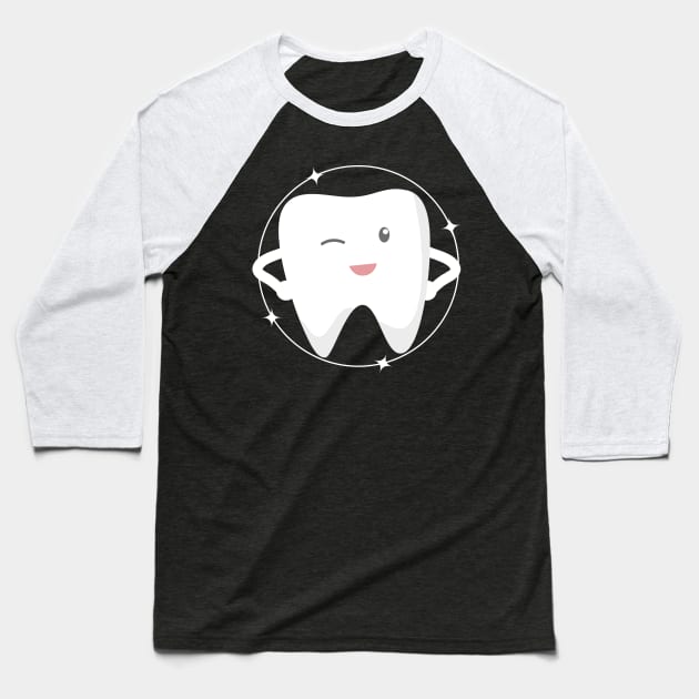 tooth Baseball T-Shirt by captainmood